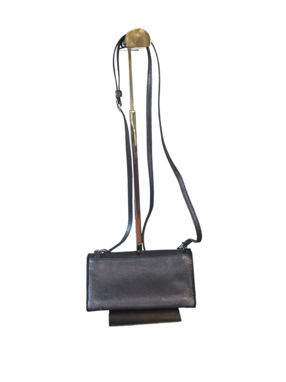EUC metallic leather crossbody organizer by Brighton.